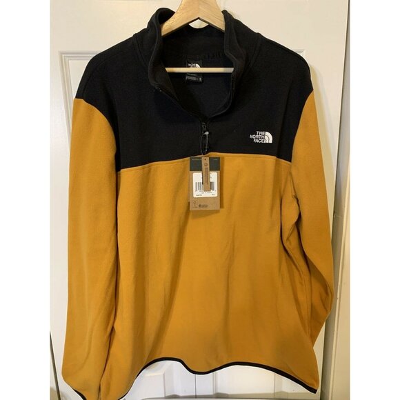 The North‎ Face Fleece Pullover Sweater Jacket Men’s Sz XL Gold Black - Picture 1 of 7